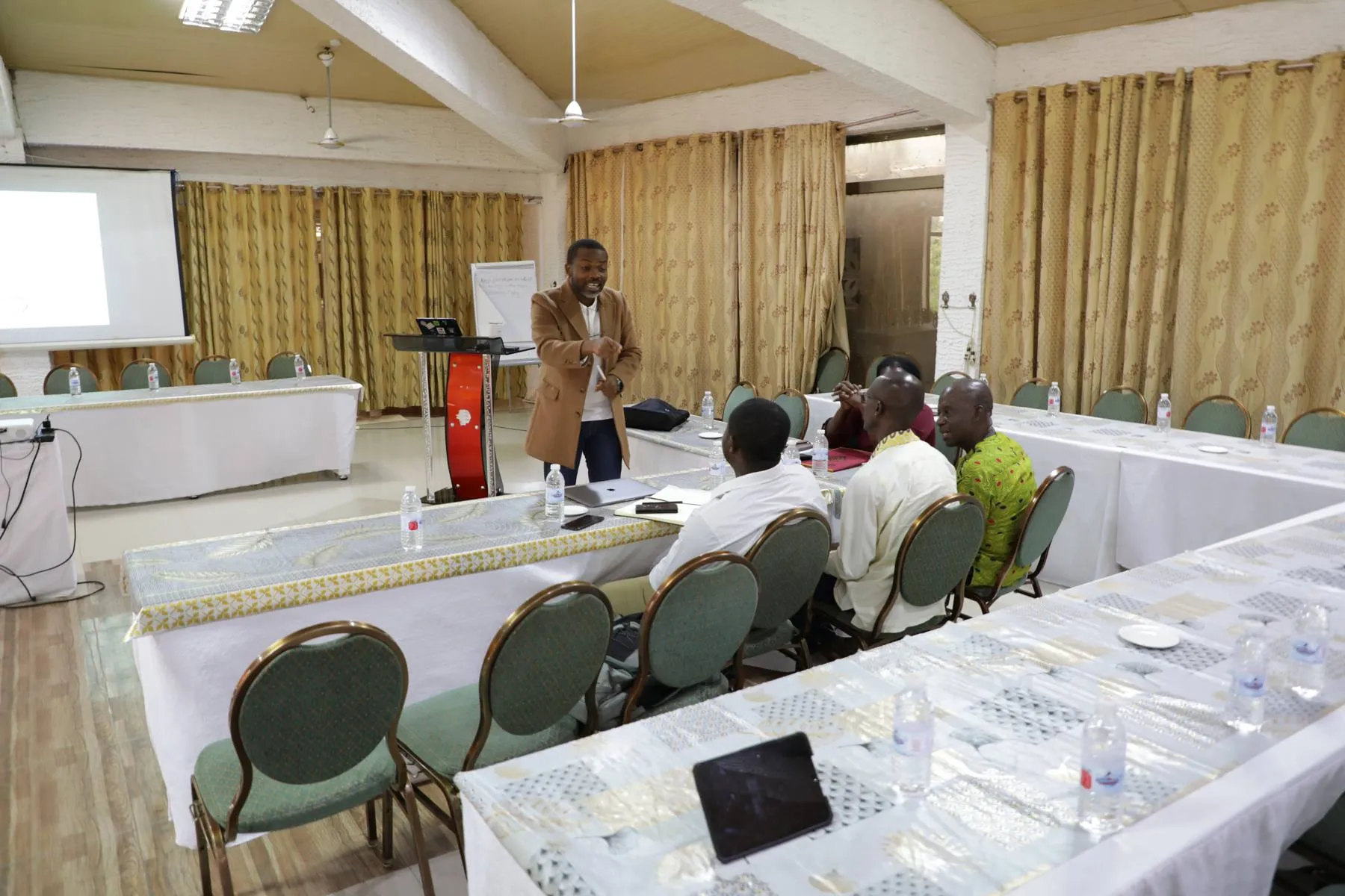 CBT workshop with facilitator at the podium