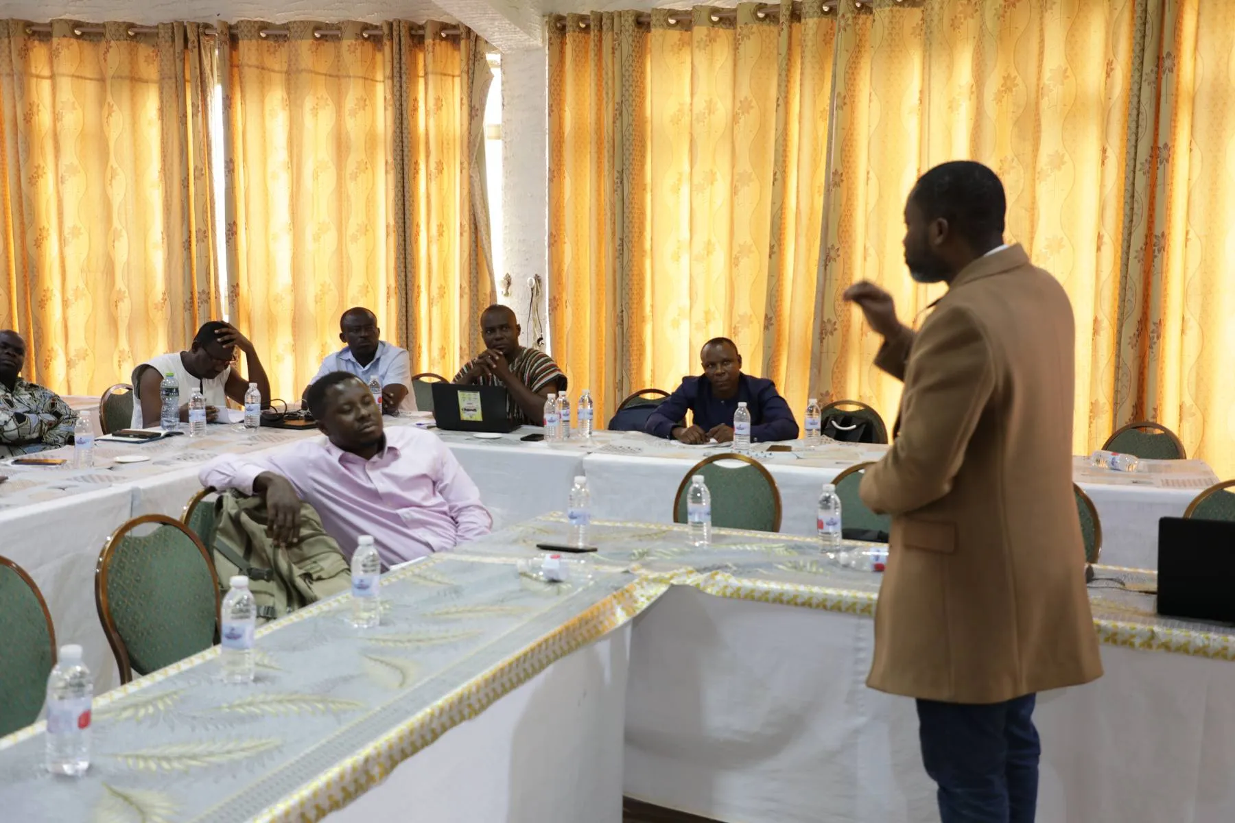 Facilitator addressing TVET workshop participants in Accra